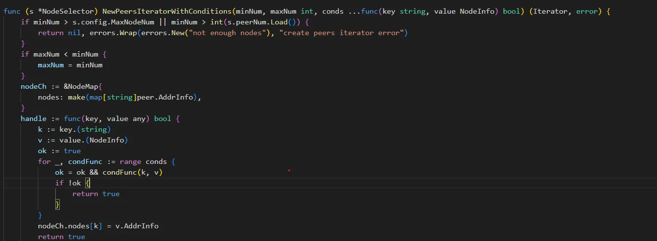 Source Code of the Node Selection with conditions